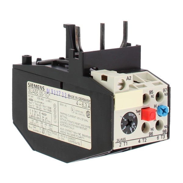 Siemens 3ua55001g thermal relay 4...6.3a
